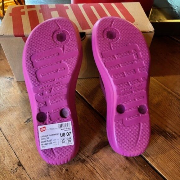 Fitflop IQushion Ergonomic Flip-Flops NEW w/BOX Size 7 Miami Violet - Picture 4 of 5